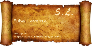 Suba Levente névjegykártya